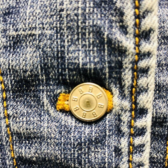 BONJOUR LEADING LIFE SIZE L JACKET BLUE DEMIN JUNNIORS BUTTON DOWN WG - Picture 5 of 8